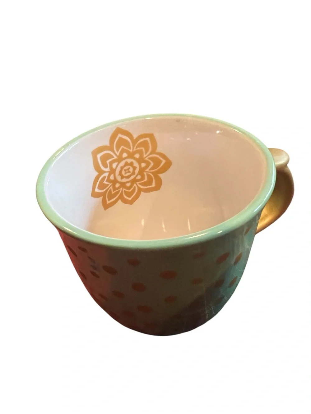 Pioneer Woman (2) Quality Dinnerware dotted handle Mugs